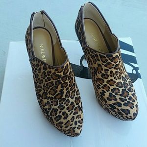 Nine West Leopard Booties, Size 6